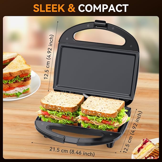 OSTBA Sandwich Maker, 2 Slice Grilled Cheese Maker - Image 6