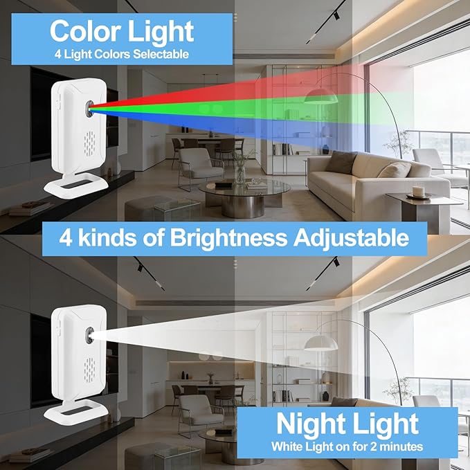 KCMYTONER Motion Sensor Door Chime Battery Operated, Motion Sensor Alarm - Image 3