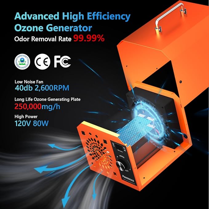Powerscale Commercial Ozone Machine 250, 000mg/h Odor Removal Intelligent - Image 8