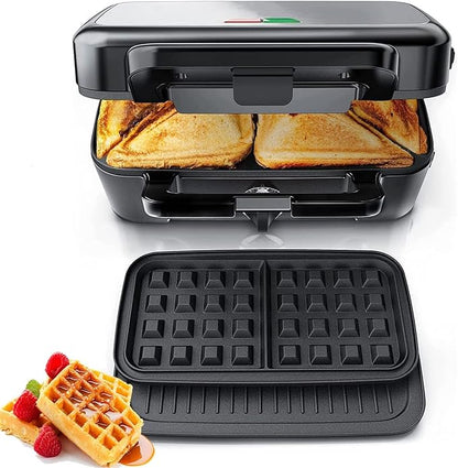 FOHERE Sandwich Maker 3 In 1 Waffle Maker by HOME