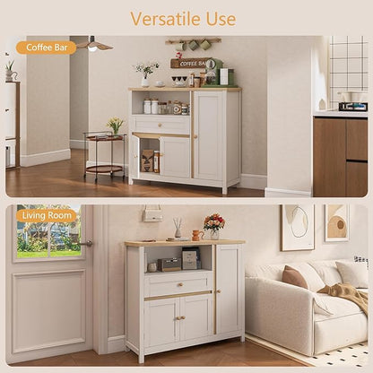 Storage Cabinet with Doors and Drawers, Kitchen Storage Cabinets，with Drawer - Image 7