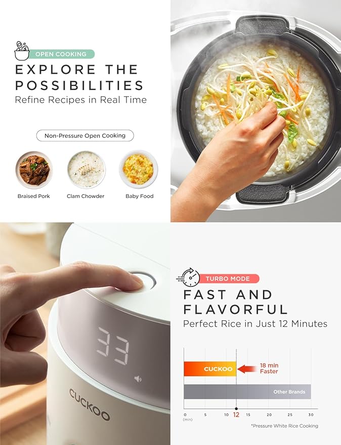 CUCKOO Twin Pressure Rice Cooker 6-Cup Uncooked / 12-Cup Cooked - Image 5