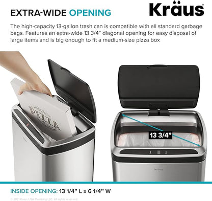Kraus GarbagePro Rectangular 13 Gallon Hands-Free Motion Sensor Trash Can - Image 9