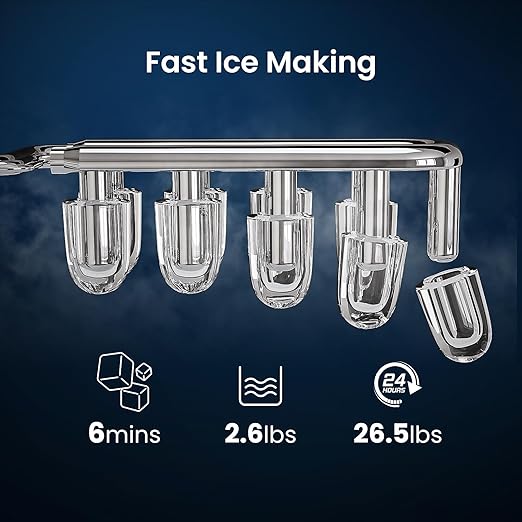 Antarctic Star Pro-Grade Countertop Ice Maker, 8 Cubes in 6 Mins, Self-Cleaning - Image 3