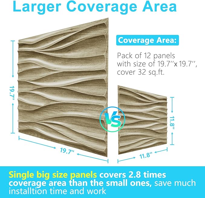 STICKGOO 3D Wall Panels for Interior Wall Decor, Wood 3D Textured Wall Decor - Image 3