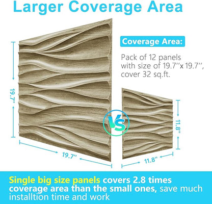 STICKGOO 3D Wall Panels for Interior Wall Decor, Wood 3D Textured Wall Decor - Image 3