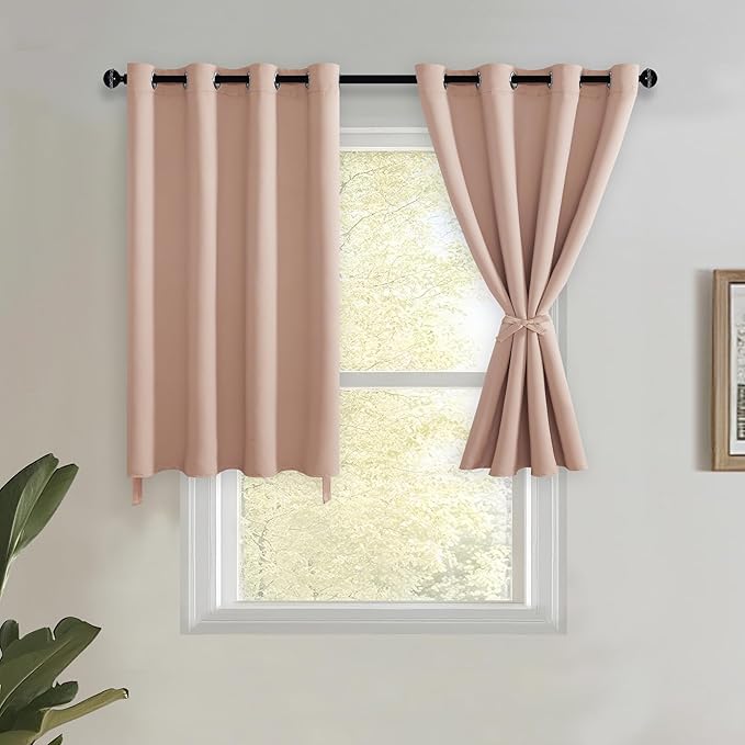 JIUZHEN Short Curtains Kitchen Half Window Blackout Curtains by JIUZHEN
