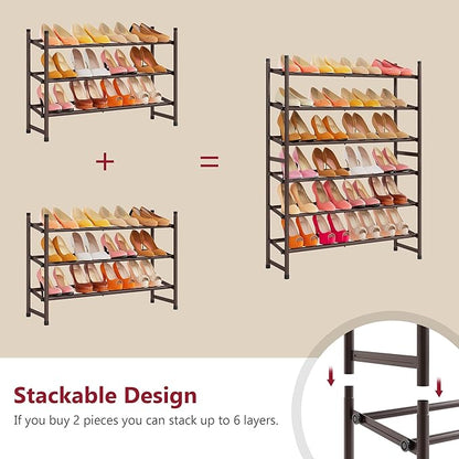 Tajsoon 3 Tier Expandable Shoe Rack - Image 6