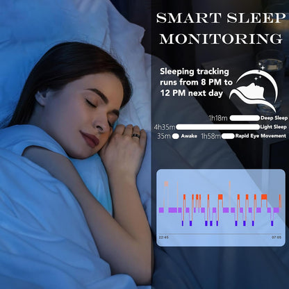 smart health ring fitness tracker for men women, side view