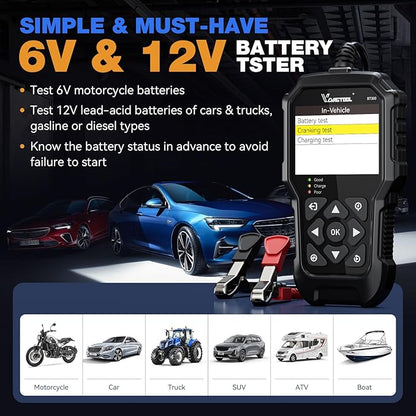 VDIAGTOOL BT300 Car Battery Tester 6V 12V, 5-3000 CCA Load Tester Starter - Image 7
