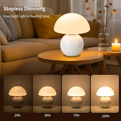 Mushroom Table Lamp, Ceramic Base - Image 3