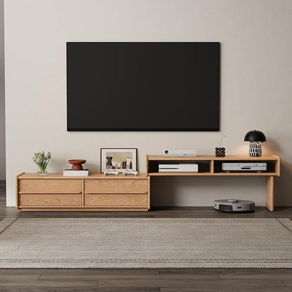YQJJGL Solid Wood TV Stand for TVs up to 65 Inch， Walnut TV Stand by YQJJGL