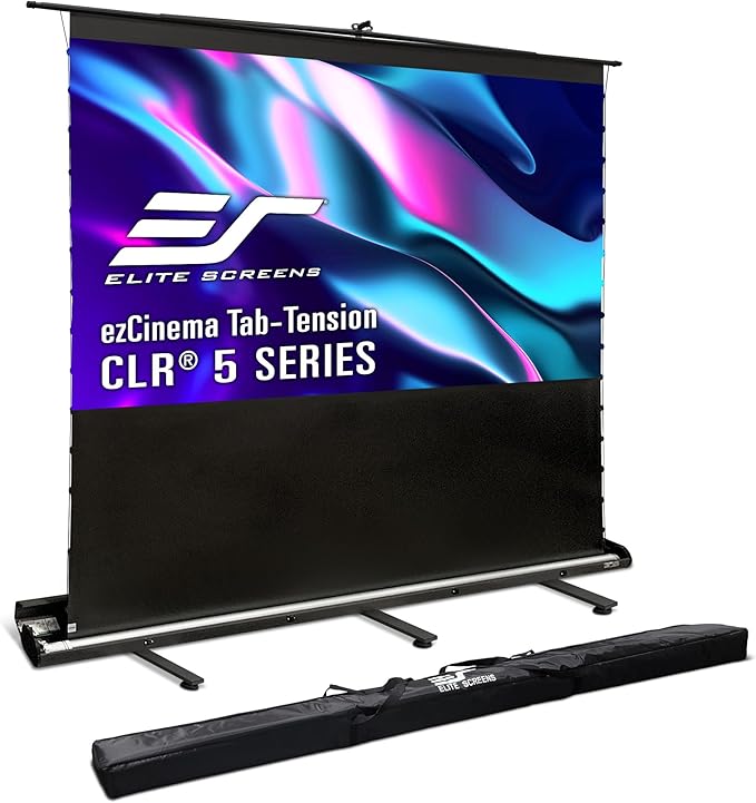 Elite Screens ezCinema Tab-Tension CLR 5, 123-inch Portable Floor-Rising UST by EliteScreensInc