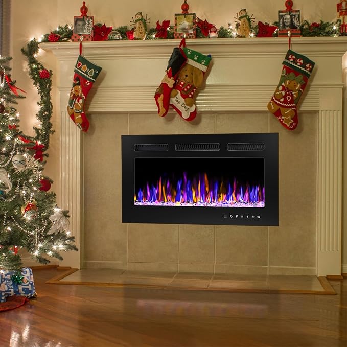 30" Electric Fireplace Wall Mounted and Recessed - Image 6