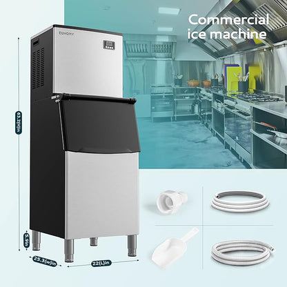 EUHOMY Commercial Ice Maker Machine 500Lbs/24H, SECOP Compressor&ETL Approval - Image 7