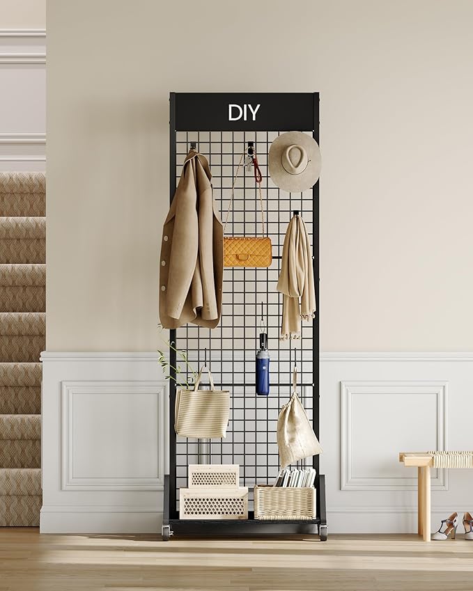 CHOEZON Grid Wall Panel, 2’ x 5.7’ Ft Floor Standing Gridwall Display Rack - Image 3