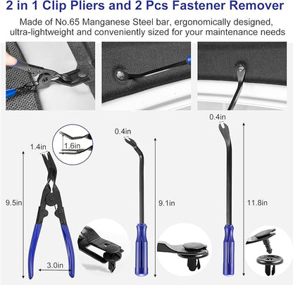 Trim Removal Tool Kit 250Pcs Car Removal Tool Kit Pry Tool Set Auto Clip Pliers - Image 4