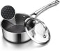 Sauce pan with lid, 2.5 Quart Hybrid Nonstick Sauce pans set, Stainless Steel by SNOWCLAD