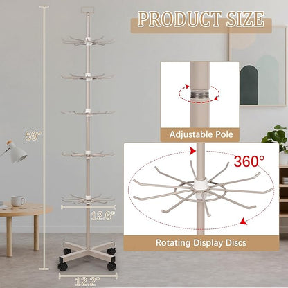 Exttlliy Retail Display Stand Store Display Rack 5 Tier Metal Spinning Display - Image 3