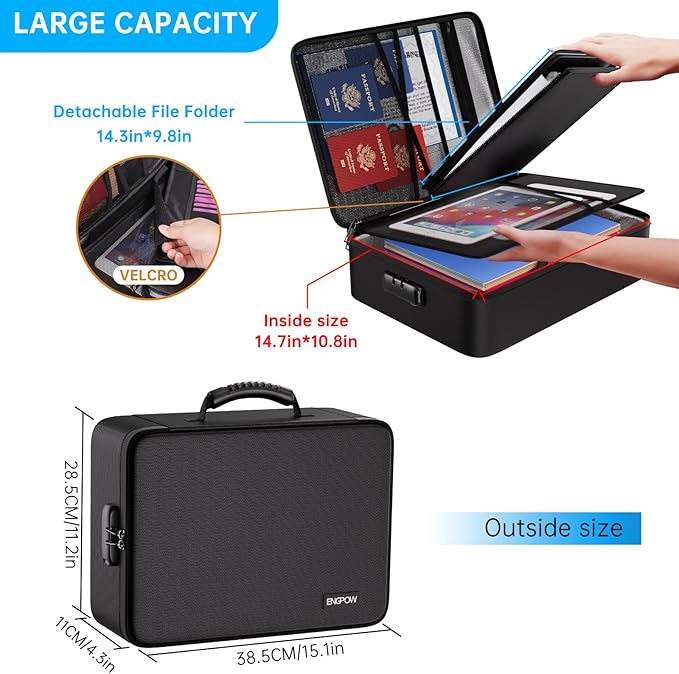 ENGPOW File Organizer Bag with 13 Pocket Accordion File Folder, Fireproof - Image 5