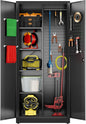 SUXXAN Broom Closet Storage Cabinet 71.4"x 33.9"x16.9", Metal Cleaning Cabinets by SUXXANFurniture