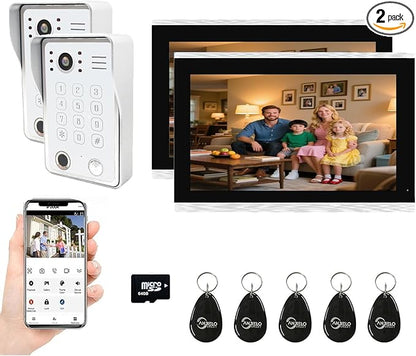 Wired Video Door Phone Kit Apartment Intercom System, 10 Inch Touch Screen by ANJIELOSMART