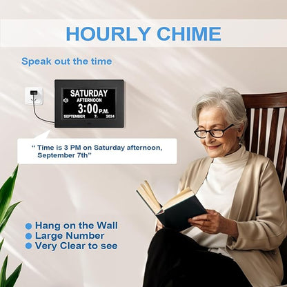 JALL 【2024 New】 Digital Calendar Dementia Day Clock, 7 Inch Large Screen Display - Image 4