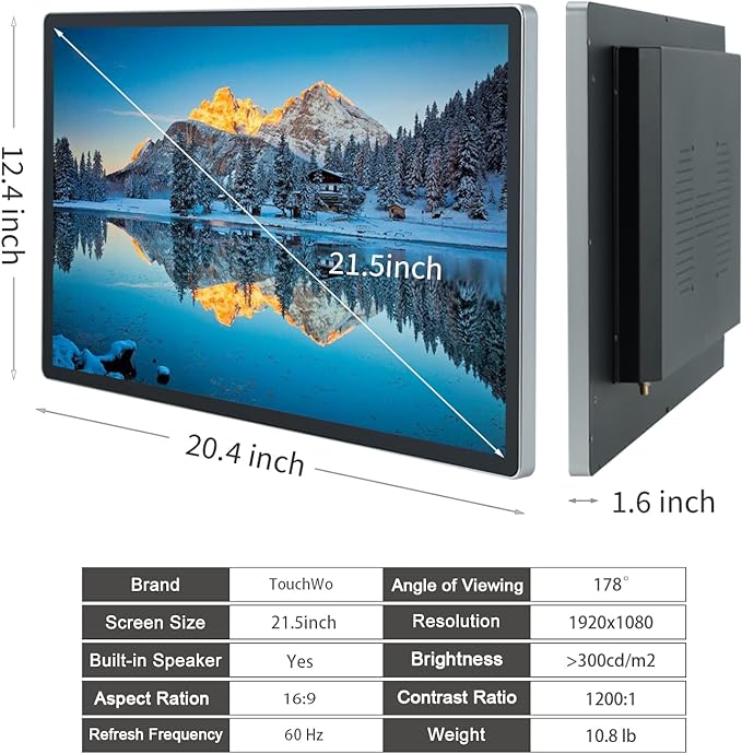 TouchWo 21.5 inch Android 11 Touchscreen Industrial PC, 16:9 FHD 1080P - Image 6