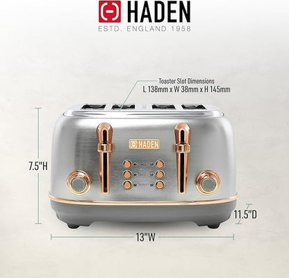 Haden Heritage 4 Slice Wide Slot Stainless Steel Toaster - Image 6