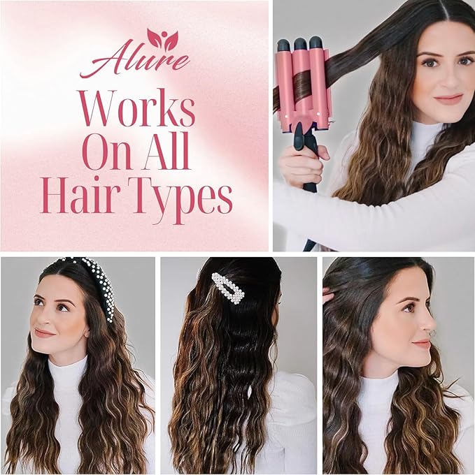 Alure Three Barrel Curling Iron Wand Hair Waver - Image 5