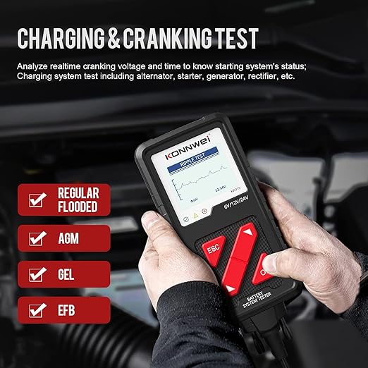 KONNWEI KW710 Car Battery Tester 6V 12V 24V, Battery Load Tester Automotive - Image 6