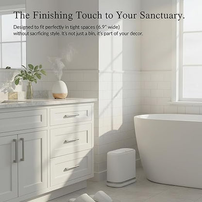 MUEE Dog Proof Trash Can, 3 Gallon Slim Bathroom Trash Can - Image 6