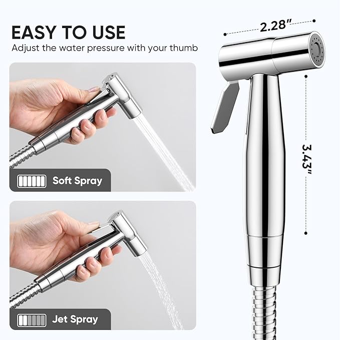 Arofa Chrome Handheld Bidet Sprayer - Image 4