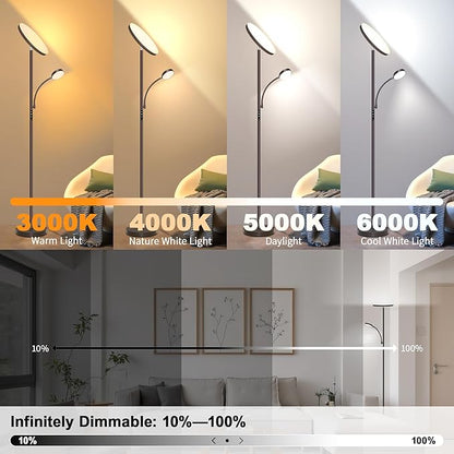 Aulaiyi Floor Lamps for Living Room, 42W Super Bright LED Floor Lamp, 2-in-1 - Image 2