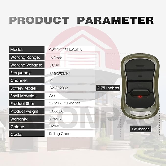 2X Genie Garage Door Opener Remote G3T-A G3T-R G3T-BX - Image 7