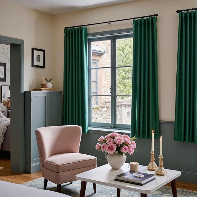 Lazzzy Velvet Blackout Curtains Thermal Insulated Room Window Drapes Super Soft - Image 7