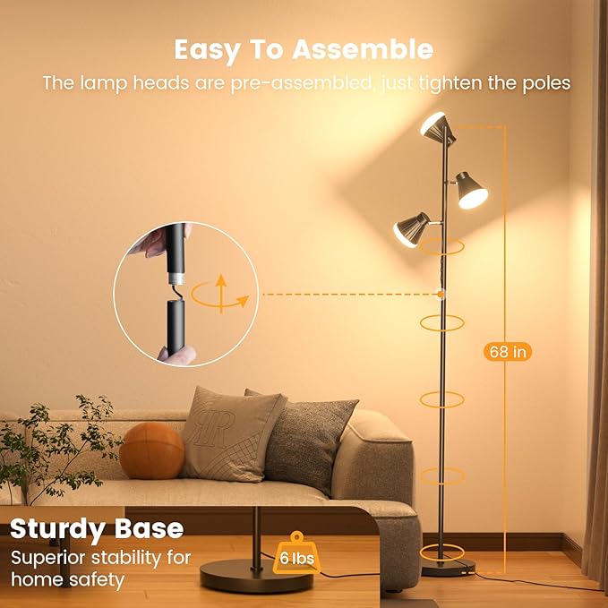 SIBRILLE RGB Floor Lamp, 36W LED Dimmable Standing Lamp - Image 7