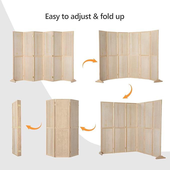 Bonnlo 4/6 Panel Pegboard Freestanding, 5 FT Portable Display Board Organizer - Image 3