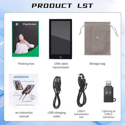 LANBOUY Selfie Screen Back Camera Monitor Phone Vlog Magnetic Selfie Screen - Image 7