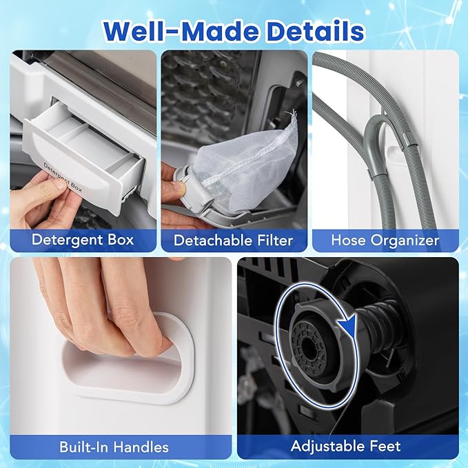 COSTWAY Portable Washing Machine, 11 LBS Full Automatic Portable Washer - Image 4