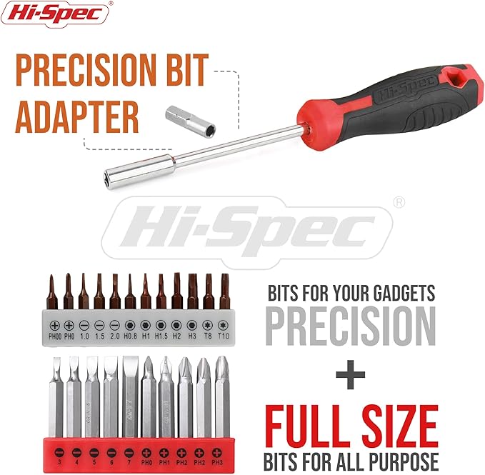 Hi-Spec 58pc Red 8V USB Electric Power Cordless Drill Driver and Home DIY Tool - Image 5