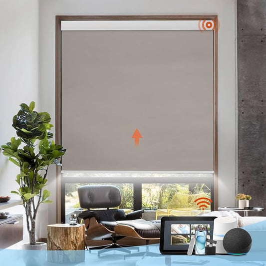 DENFOON Motorized Blinds with Remote, Thermal Electric Blinds【with Cover】 by DENFOON