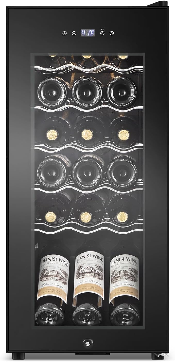 Wine Cooler Refrigerator 18 Bottles, Small Wine Fridge Mini Wine Fridge by Velieta-SpecialistinFridge