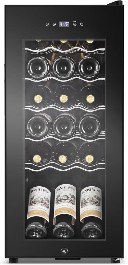 Wine Cooler Refrigerator 18 Bottles, Small Wine Fridge Mini Wine Fridge by Velieta-SpecialistinFridge