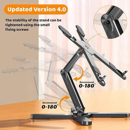 Laptop Stand with 360 Rotating Base, Computer Notebook Laptop Riser Metal Holder - Image 2