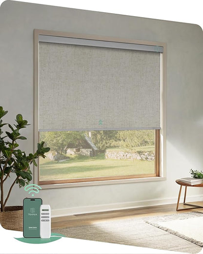 Yoolax Motorized Blinds with Remote, Automatic Roller Shades Cordless Electric by Yoolax
