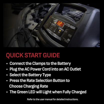schumacher electric 6a car battery charger & maintainer, close-up detail