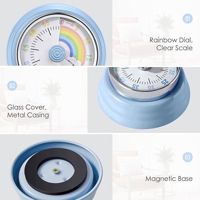 Teeloray Visual Timer for Kids Rainbow Kitchen Timer - Image 5