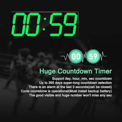 CHKOSDA LED Large Digital Wall Clock, Oversize Wall Clock - Image 4