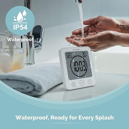 KADAMS Shower Clock Waterproof Bathroom Timer – Digital Wall Clock - Image 2